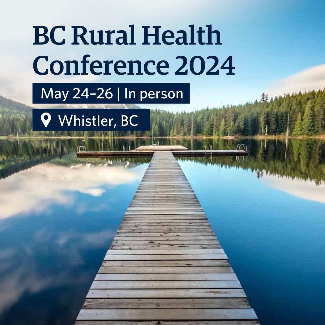 We are accepting poster abstracts for the 2024 BC Rural Health Conference. 

Submit your poster abstract by Friday, March 15 🔔

Learn more bit.ly/48gWFD0     

#BCRHC #RuralHealth #MedEd #CPD #CME