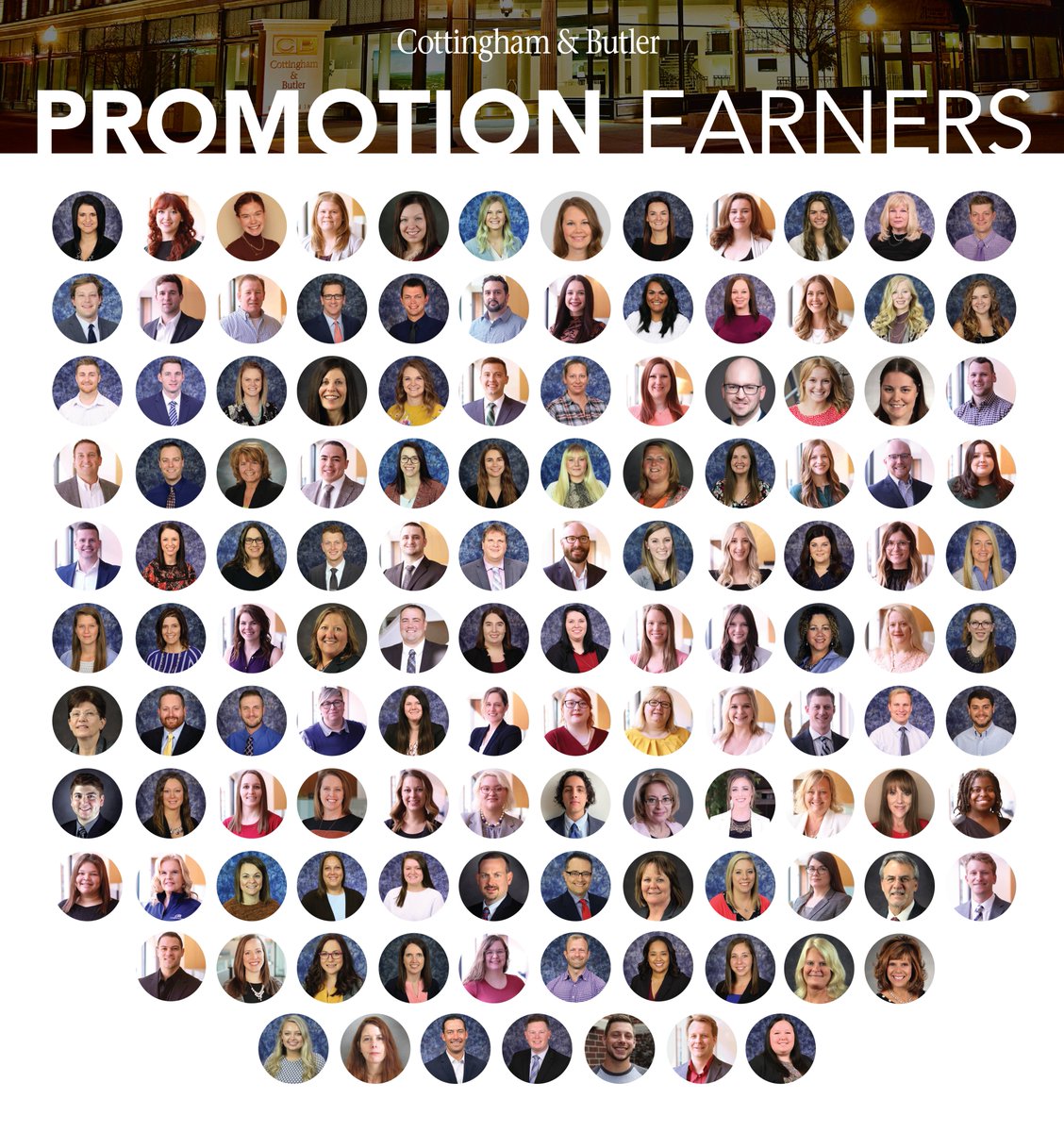 At Cottingham &amp; Butler, opportunity is around every corner. In the past year, we’ve had numerous teammates earn promotions and take their career to the next level. Congratulations to these individuals on their accomplishments and dedication to being #BetterEveryDay!
