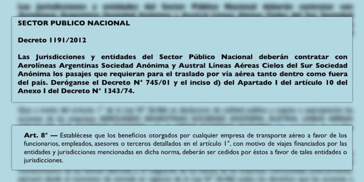 La prohibición del uso de millas generadas por viajes oficiales de funcionarios públicos fue una política instaurada por CFK en el año 2012 y eliminada por la gestión de <a href="/mauriciomacri/">Mauricio Macri</a> y <a href="/Guillodietrich/">Guillo Dietrich</a> años después.