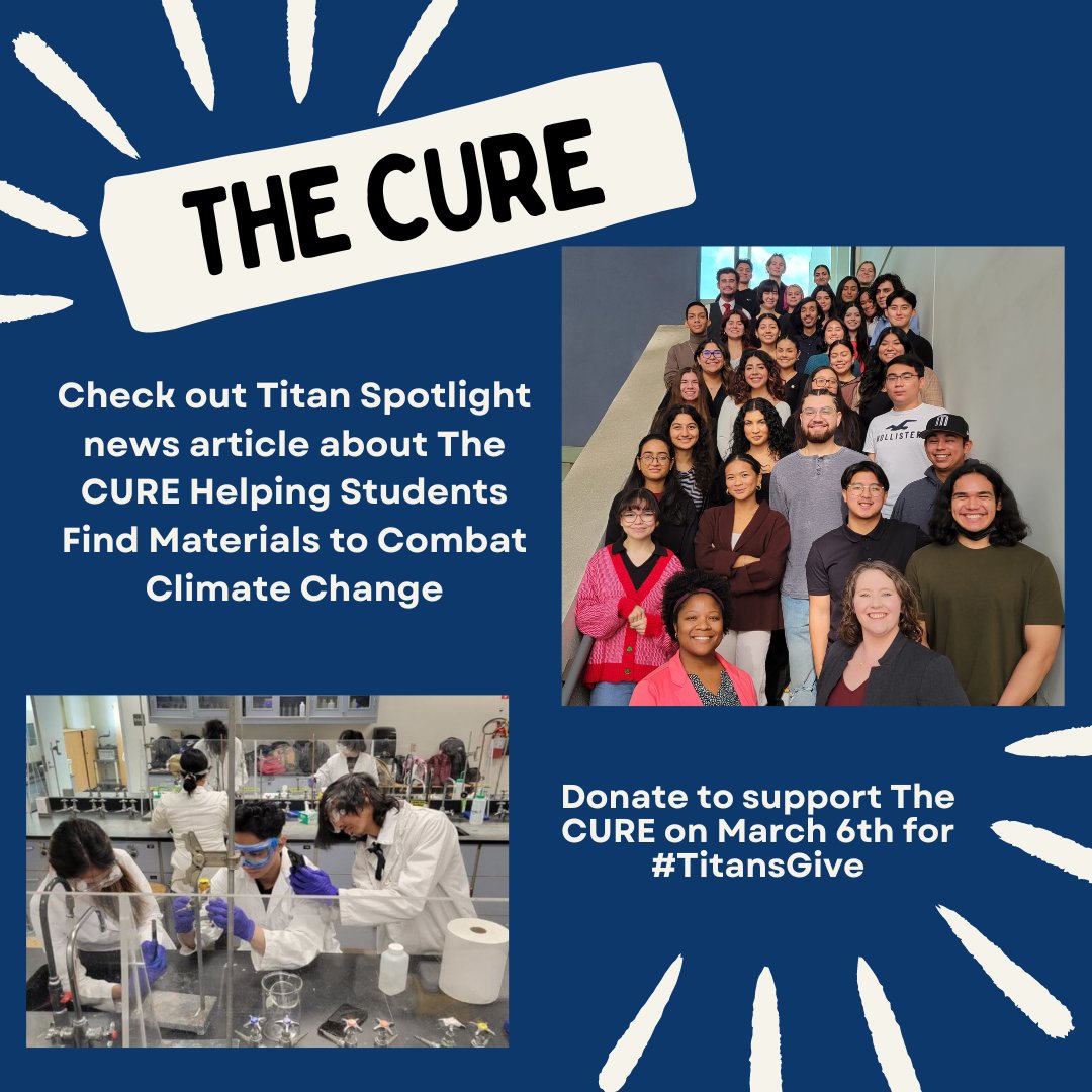 Check out this amazing cause and how to donate links in bio!! Donate to The Cure: titansgive.fullerton.edu/amb/csuf-cure Article: tinyurl.com/chem-cure #chemistry #biochemistry #csuf