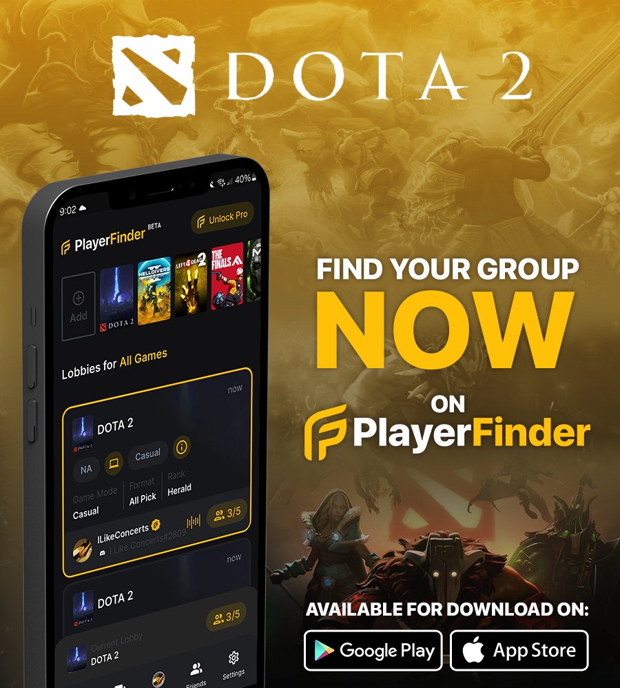 Heroes, it's time to answer the call! #Dota2  has now been added to PlayerFinder! Find the best gaming group for you today!

PlayerFinder is available for download on both Apple App Store &amp; Google Play!

#gamers #gamingcommunity #LFG