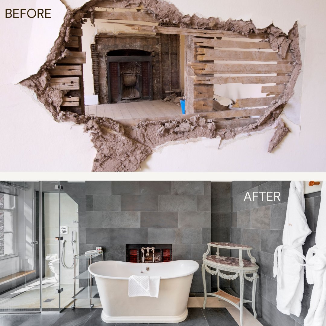 A before and after of our sophisticated IVORY bathroom when we started work on the hotel in 2010. The IVORY luxury large bedroom is one of our favourites in the house, with a free-standing bath and fireplace ✨

#SoHoEx #boutiquehotel #luxuryhotelexeter #independenthotel