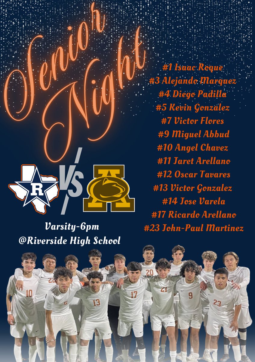 Senior night for the Riverside Rangers. Thankful for the memories and commitment that every single one of them gave to the program. Let’s get that win boys ! Vamos por más 👏 @RickRiv28885243 @GOchoa_RMS @CoachRecoder #riverside4ever