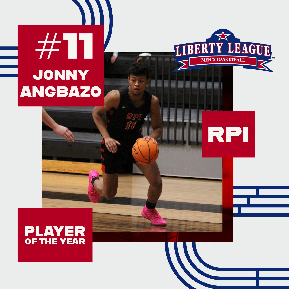 LLAthletics's tweet image. Congrats to @RPIAthletics Jonny Angbazo, the 2023-24 Liberty League Men's Basketball Player of the Year!🏀 #LLMBB