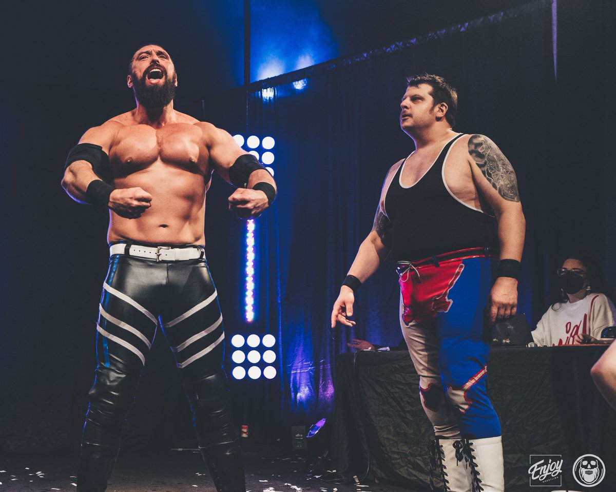 EnjoyWrestle's tweet photo. Witness the BIGGEST match in Enjoy history as more than ONE TON of wrestler compete in a colossal eight-man tag.

MR. GRIM, MV YOUNG, &amp; TME
take on
DAVID LAWLESS, REX LAWLESS, O’SHAY EDWARDS, &amp; BILLY DIXON

THE ENJOY ODYSSEY
Sat.  3/9. 7PM ET.
LIVE @ Mr. Smalls in Millvale, PA. https://t.co/kYocVrBq8g