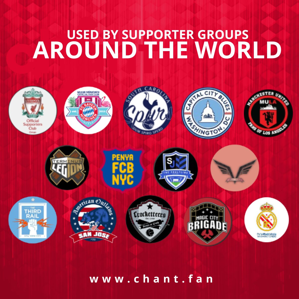 thechantapp's tweet photo. Chant provides everything you need to run a supporter group - so you can have a pint and watch the match. Engage and reward members. Connect to the global supporter community. Power your matchday activities.

Visit https://t.co/6ecFGzMrV0 to request your group.

The Chant platform includes;
A private app
Built around your club’s schedule. 20+ features. Networked with the global community.

Member management
Membership packages, dues and donations plus digital member cards.

Group Website
Integrated with the app. Easy setup. Automatically updated.

Store
A store to sell goods, manage inventory and track fulfillment.