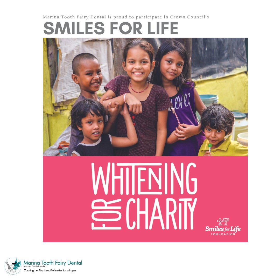 Smiles For Life is Here! From March through June, whiten your teeth for children's charities in our local community and around the world. Call our office to schedule your next visit! @crowncouncil #SmilesForLife #ChildrensCharities #TeethWhitening
