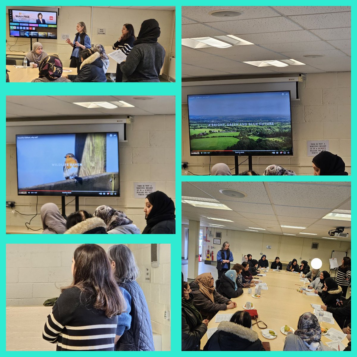 GMSAW2021's tweet photo. Northern Roots consultation on
Beautiful Oldham, Why Not?’ (‘BOWN’) festival, some fantastic ideas from the women working in collaboration with @BameConnect
@NorthernRootsOL @OldhamCouncil @TNLUK @WeActTogether https://t.co/MhffQiYA1y