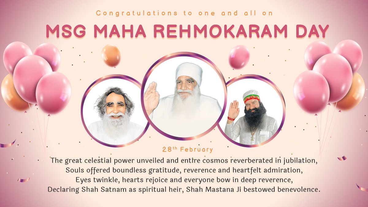 As the dawn of #MahaRehmoKaramDiwas breaks, let's unlock the treasures of our souls, weaving kindness into every moment. Let our actions resonate with the timeless wisdom of love, echoing the divine harmony of Sai Ji's grace. #DeraSachaSauda #SaintDrMSG #28Feb