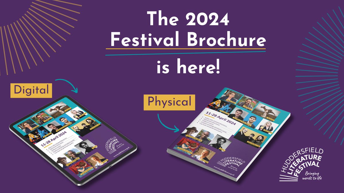 Hudd_Lit_Fest's tweet image. Our festival brochure is here!! 🥳 You 
can browse the programme digitally on our website, or 
look out for a physical copy - distributed at
key places over the next week or so including libraries
and @theLBT

huddlitfest.org.uk/wp-content/upl…

#ACESupported #NationalLottery #HuddLitFest24