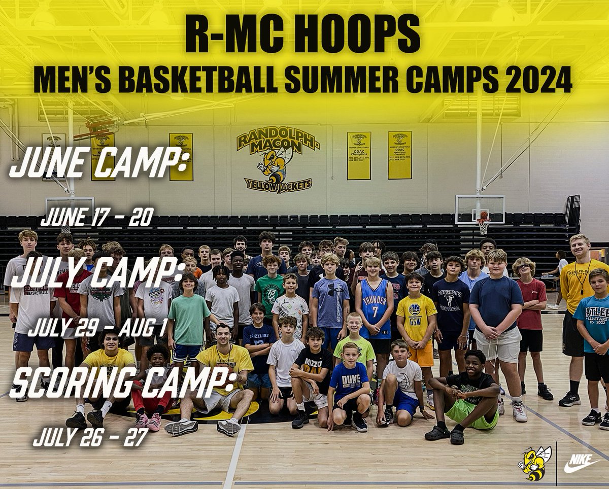 Interested in increasing your basketball IQ, competitive spirit, and learning how to play as a TEAM? Sign up for RMC Hoops Summer Camp!

See link and graphic below for pricing, age ranges, and dates offered🐝🏀

rmcbasketballcamps.com/register.cfm

#GOJACKETS