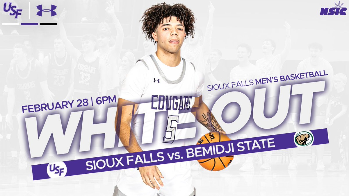 WHITE OUT THE STEW 

Join us tomorrow night at 6pm as <a href="/USFCougarsMBB/">USF Basketball</a> hosts Bemidji State in the first round of the NSIC Tournament!

ALL USF students will receive FREE admission with a valid USF ID!
#GoCoo | #BothFeetIn