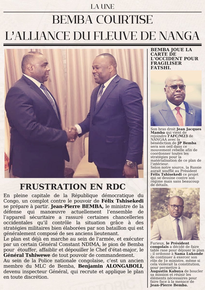 Je suis heureux de savoir que les alliés de Fatshi commencent à comprendre qu’il faut impérativement chasser ce pyromane à la tête du pays.