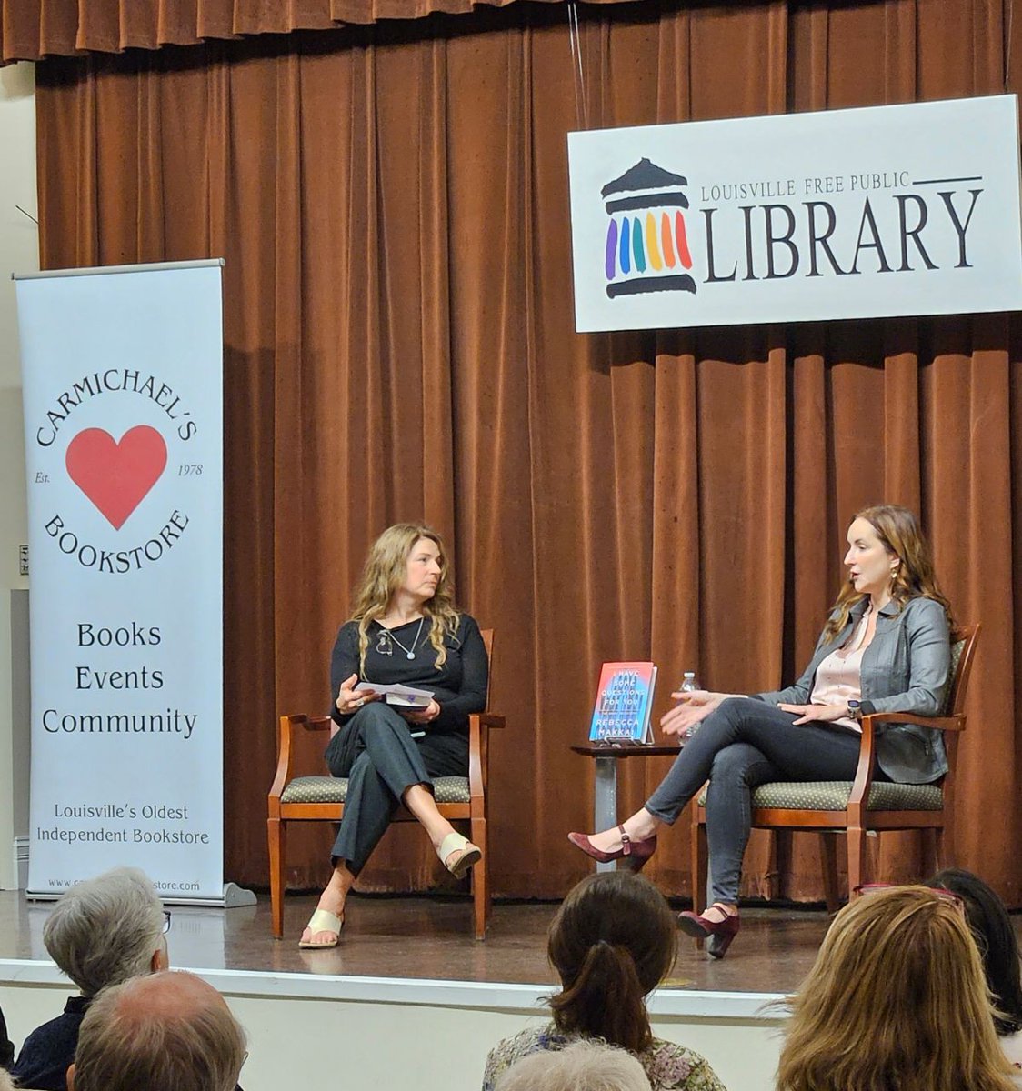 KatyYocom1's tweet image. Last night at the Main Library with #rebeccamakkai . What a joy to sit down with her and talk about her latest novel. If you haven't yet read I HAVE SOME QUESTIONS FOR YOU, treat yourself--it's an excellent read.