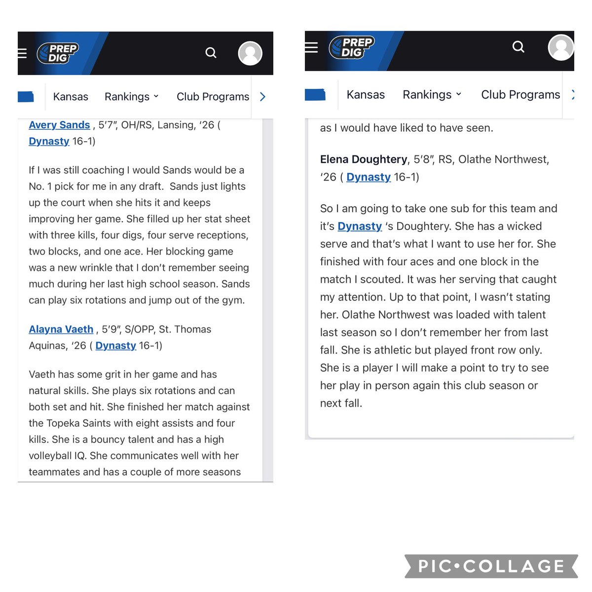 Thank you <a href="/KSScoutDeck/">DeckScoutKS</a> for recognizing  our awesome teammates.💙🖤💪🏐

Thanks <a href="/PrepDig/">Prep Dig 🏐</a> for covering the game Cc: <a href="/PrepDigKS/">Prep Dig Kansas</a> <a href="/PrepDigMO/">Prep Dig Missouri</a> <a href="/prep_q/">PrepDigJohnQ</a> @dynastyvbc 

🔷<a href="/avery_sands7/">Avery Sands</a> 
🔷<a href="/alayna_vaeth/">Alayna Vaeth</a> 
🔷<a href="/ElenaDough7233/">Elena Dougherty</a>