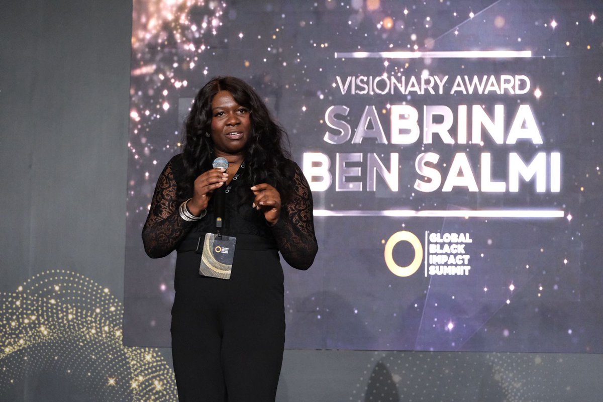 ⭐🏆The Global Black Impact Summit #GBIS2024 Visionary Award goes to Sabrina Ben Salmi, Founder, Dreaming Big Together Publishing, Family Advocate & Publisher. Join us in congratulating Sabrina in her achievement⭐🏆 #GBIS2024 #blackexcellence #galadinner #awards