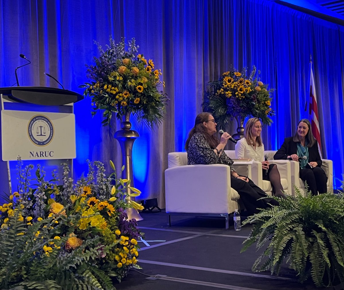 Hon. @CordovaTammy (Nevada) and @poppepk (@PGE4Me) joined @KatherineBlunt (@WSJ) to discuss her book 'California Burning,' as well as wildfire risks, and ways to ensure a safe grid. #NARUCWINTER24