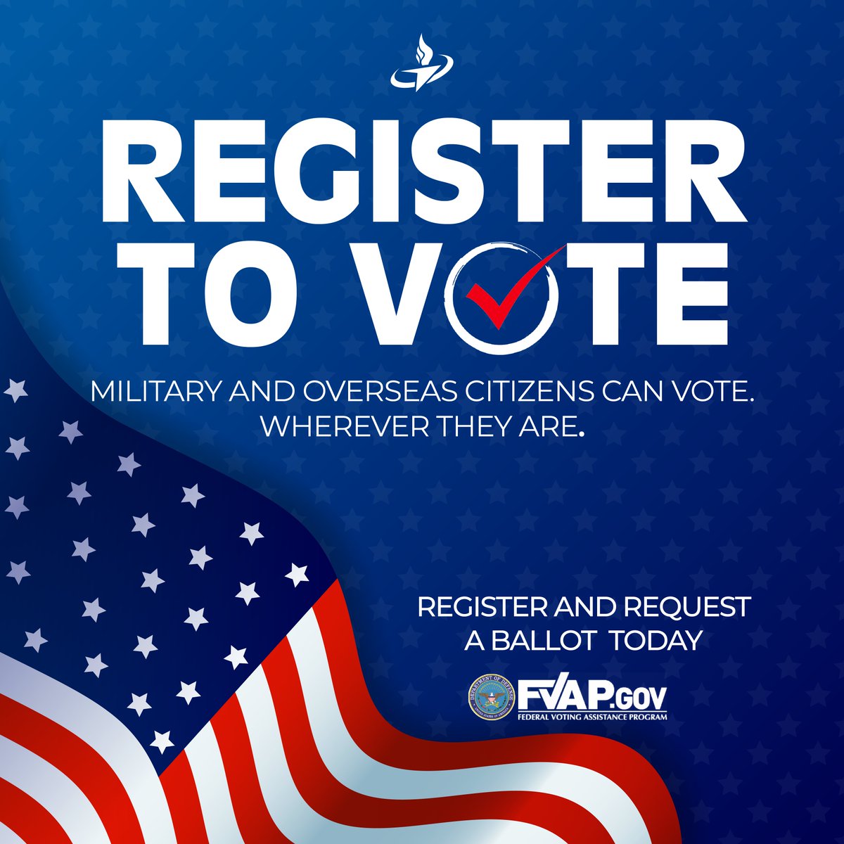 Register to vote! 🇺🇸 Military and overseas citizens can vote wherever they are. Visit fvap.gov for more information. #usafa #10fss