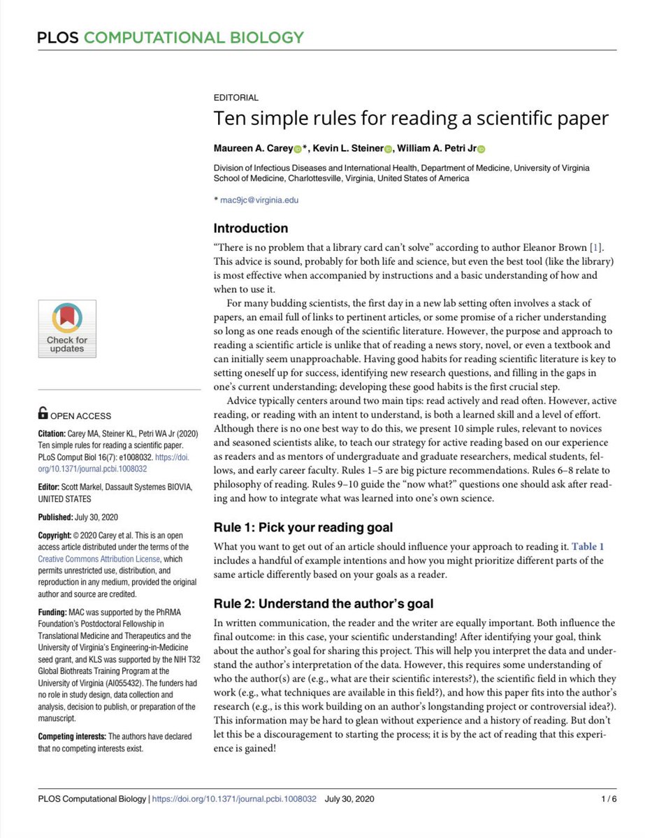 10 recomendaciones para leer un artículo científico 

♾️ journals.plos.org/ploscompbiol/a…