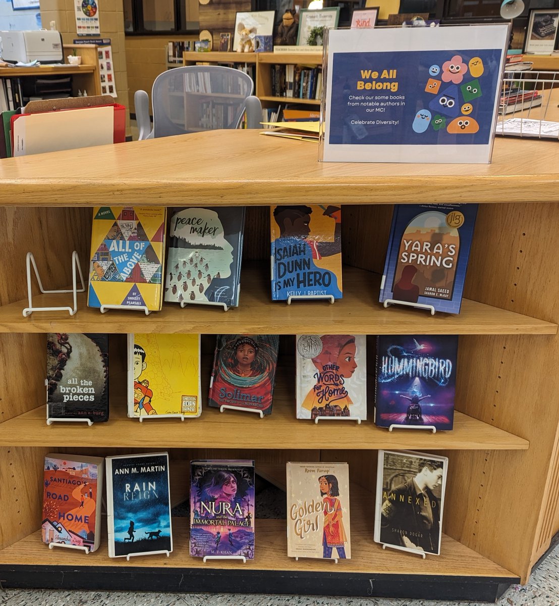 We All Belong here at CMS! Celebrating Black History Makers and the books from diverse authors @CcsdMedia @CreeklandMS