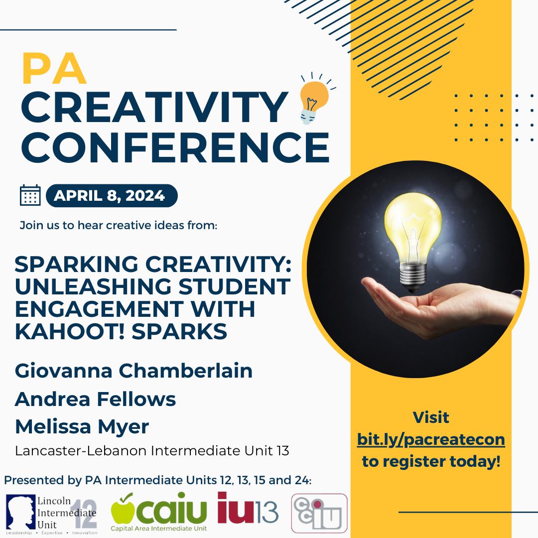 IU13EdTech's tweet image. We&apos;re proud of our IU13 educators who are sharing their creative ideas with others at the PA Creativity Conference! Check out their sessions and others at bit.ly/PACreateConSes… &amp;amp; register to join us at bit.ly/pacreateconREG #pacreatecon