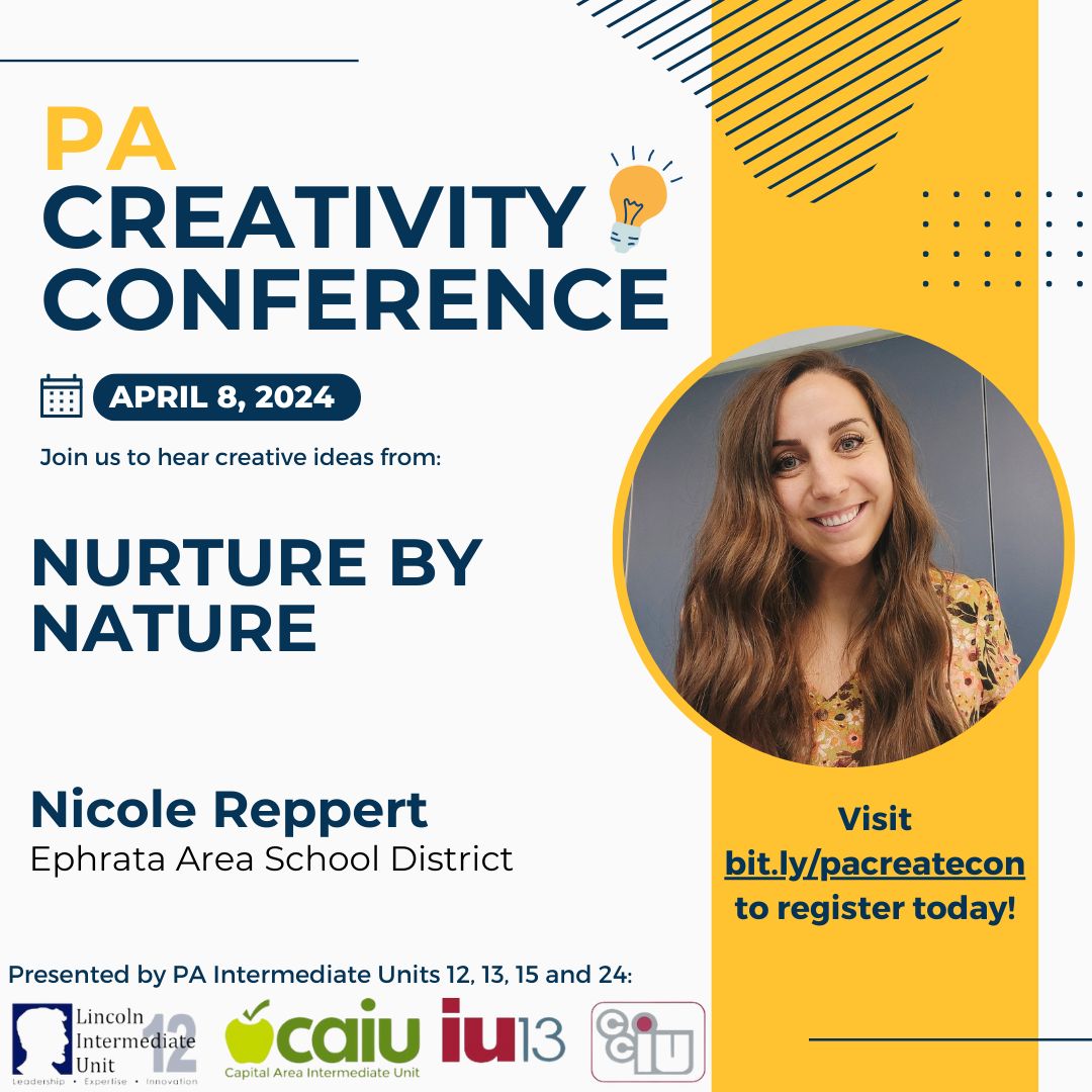 IU13EdTech's tweet image. We&apos;re proud of our IU13 educators who are sharing their creative ideas with others at the PA Creativity Conference! Check out their sessions and others at bit.ly/PACreateConSes… &amp;amp; register to join us at bit.ly/pacreateconREG #pacreatecon