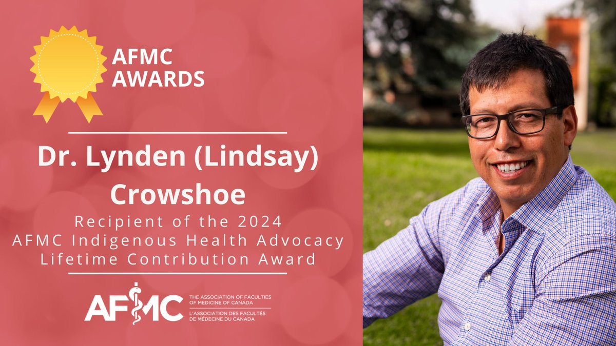 Dr. Lynden (Lindsay) Crowshoe is the 2024 recipient of the AFMC Indigenous Health Advocacy Lifetime Contribution Award. Congratulations! @UCalgaryMed #AFMCAwards Learn more: afmc.ca/awards/