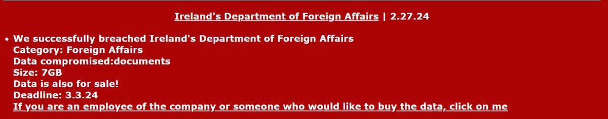 FalconFeedsio's tweet image. Mogilevich ransomware claims to have targeted 

1. Gaming Giant - Epic Games 🇺🇸
2. Ireland’s Department of  foreign affairs 🇮🇪 

#Ransomware #Threatintel