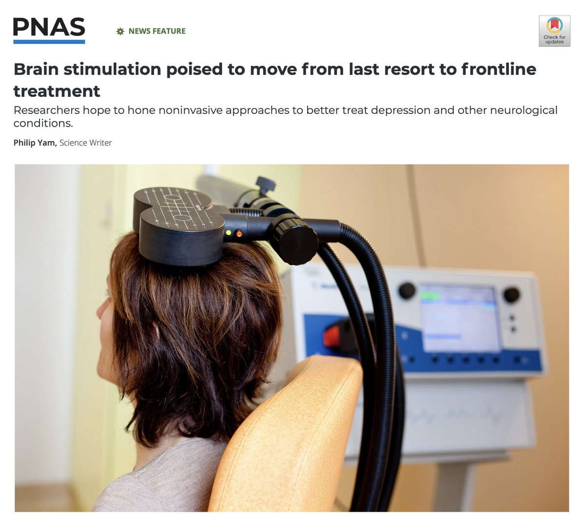 “The most critical advance for generating faster res­ponses to #TMS and extending remission periods is precision targeting.'
Read full article: pnas.org/doi/epdf/10.10…

@PNASNews @NolanRyWilliams #MDD #severedepression #majordepressivedisorder