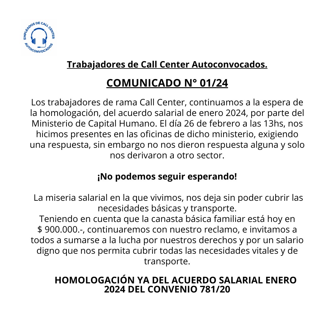 #HomologacionYa  <a href="/C5N/">C5N</a> <a href="/cronica/">۟</a> <a href="/Cronistacom/">El Cronista</a> @IvySerch66 <a href="/LANACION/">LA NACION</a> <a href="/lanacionmas/">La Nación Más</a> <a href="/todonoticias/">TN - Todo Noticias</a> <a href="/cgtoficialok/">CGT</a>  #CallCenter #ContactCenter @MindeCapitalH #C5N