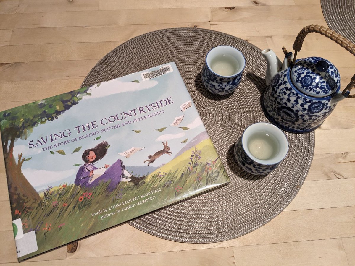 For bedtime books & tea we read Saving the Countryside: The Story of Beatrix Potter and Peter Rabbit written by @L_E_Marshall & illustrated by @polid0ri! #amreading #kidlit #BookRecommendation @littlebeebooks