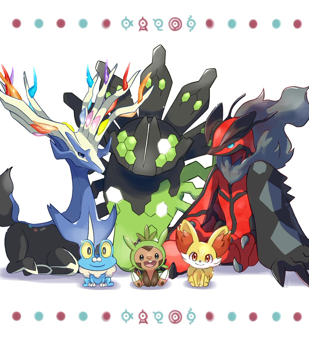 pokemon (creature) no humans blue eyes sitting closed mouth open mouth starter pokemon trio  illustration images