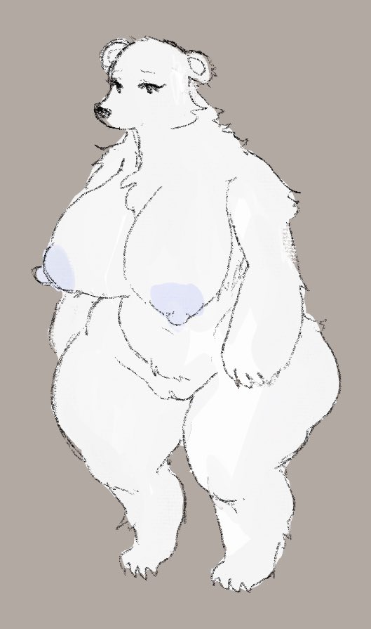 Fuzzylancer's tweet image. Polar bear doodle