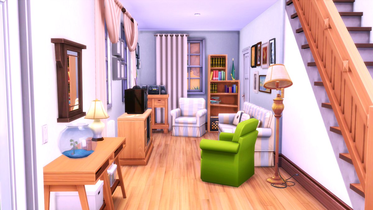 Serenaede94's tweet photo. Sul Sul! No me lo puedo creer, pero por aquí he vuelto. 🤭 He realizado la recreación de la casa de la familia Recluta (Grunt Family) de los Sims 2. Espero que os guste y disfrutéis de la misma. La encontrareis en mi galería. ID: Quirara 

#ShowUsYourBuilds #TheSims4 #TS4 https://t.co/BOjpK7QxTZ