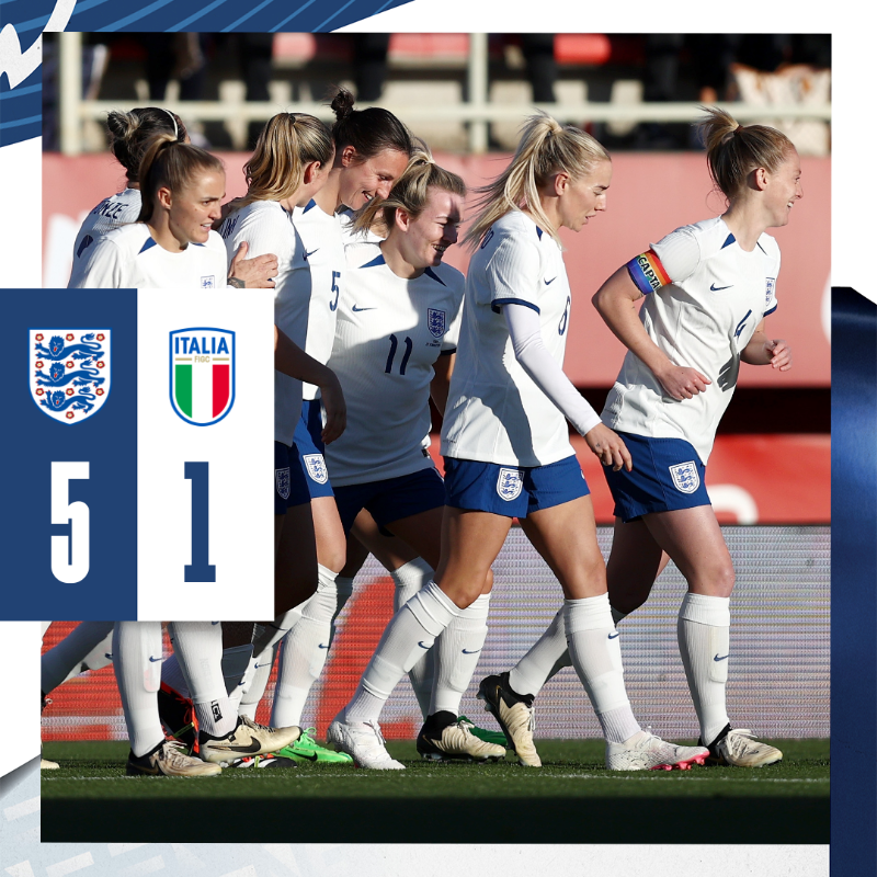 Lionesses's tweet photo. 🏴󠁧󠁢󠁥󠁮󠁧󠁿5️⃣-1️⃣🇮🇹

Catch up on another convincing win in Spain 👇