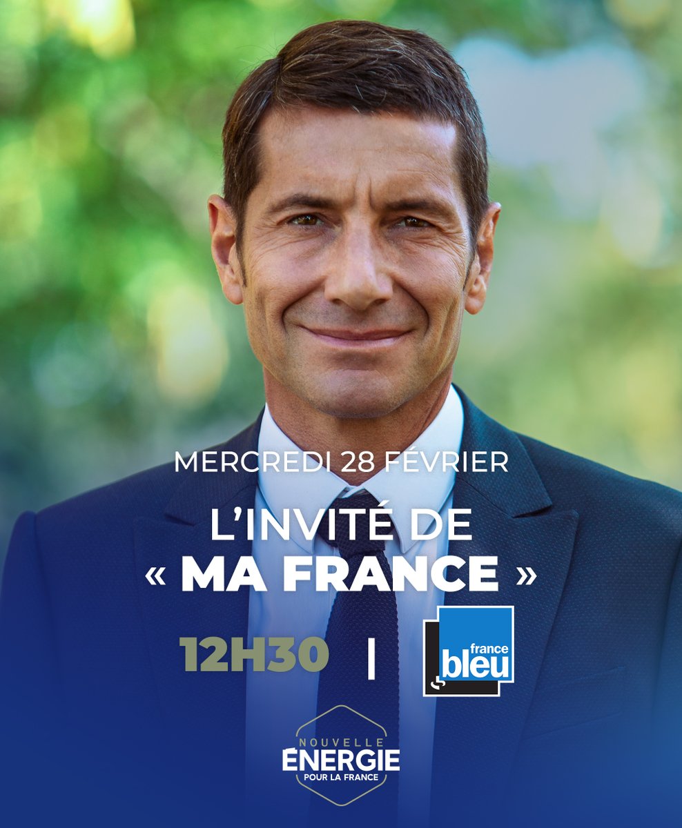 Nouv_Energie's tweet photo. 📣 @davidlisnard sera l’invité de @WendyBouchard dans l’émission « Ma France » sur @francebleu, demain mercredi 28 février, à partir de 12h30. https://t.co/V5t2qxPQr3