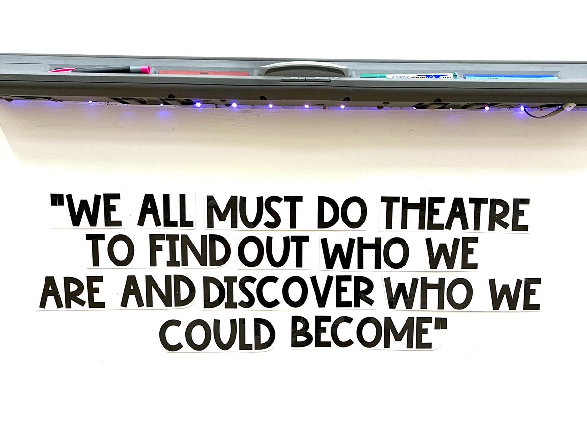missinnesdrama's tweet image. One of my favourite quotes (from Augusto Boal) up in my classroom. Theatre for all! 🎭#theatrequotes #playistheway #classroomdecor