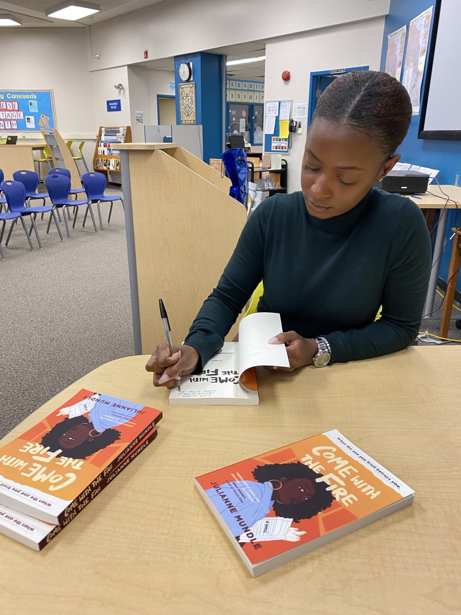 Some very fortunate @lawrenceparkci⁩ students received an autographed copy of “Come with the Fire” from our special guest author! ⁦⁦⁦⁦@cjuliannewrite⁩ ⁦@tdsb⁩ ⁦@tdsb_cebsa⁩ ⁦@shelleylaskin⁩ ⁦@AHoward_tdsb⁩ ⁦⁦@TDSBLibrary⁩