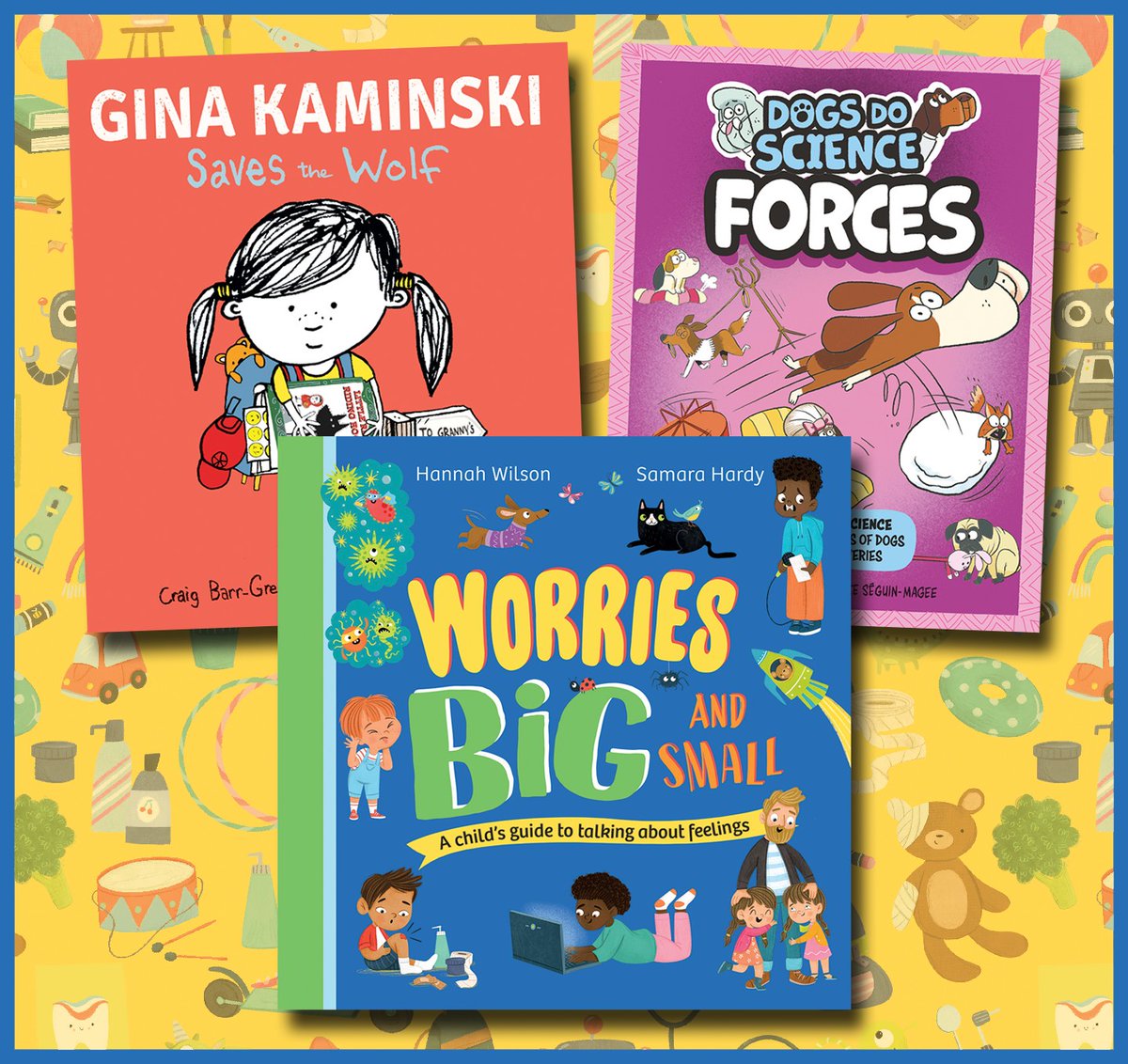 Three Kane Miller titles have been selected for @CBCBook's Februrary Hot Off the Press list: GINA KAMINSKI SAVES THE WOLF (Craig Barr-Green, @korkymaster), FORCES (@TheClayborg, Luke Séguin-Magee), and WORRIES BIG AND SMALL (Hannah Wilson, @SamaraHardy)! cbcbooks.org/cbc-book-lists…