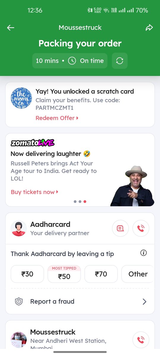 Hriday2003's tweet photo. @zomatocare @zomato @deepigoyal  Why is the Delivery guy's name "AADHAR CARD"

This means that there is no security and background check of delivery partners? 

#cybersecurity #CustomerExperience #securitythreat https://t.co/Mz1VDLs2w1