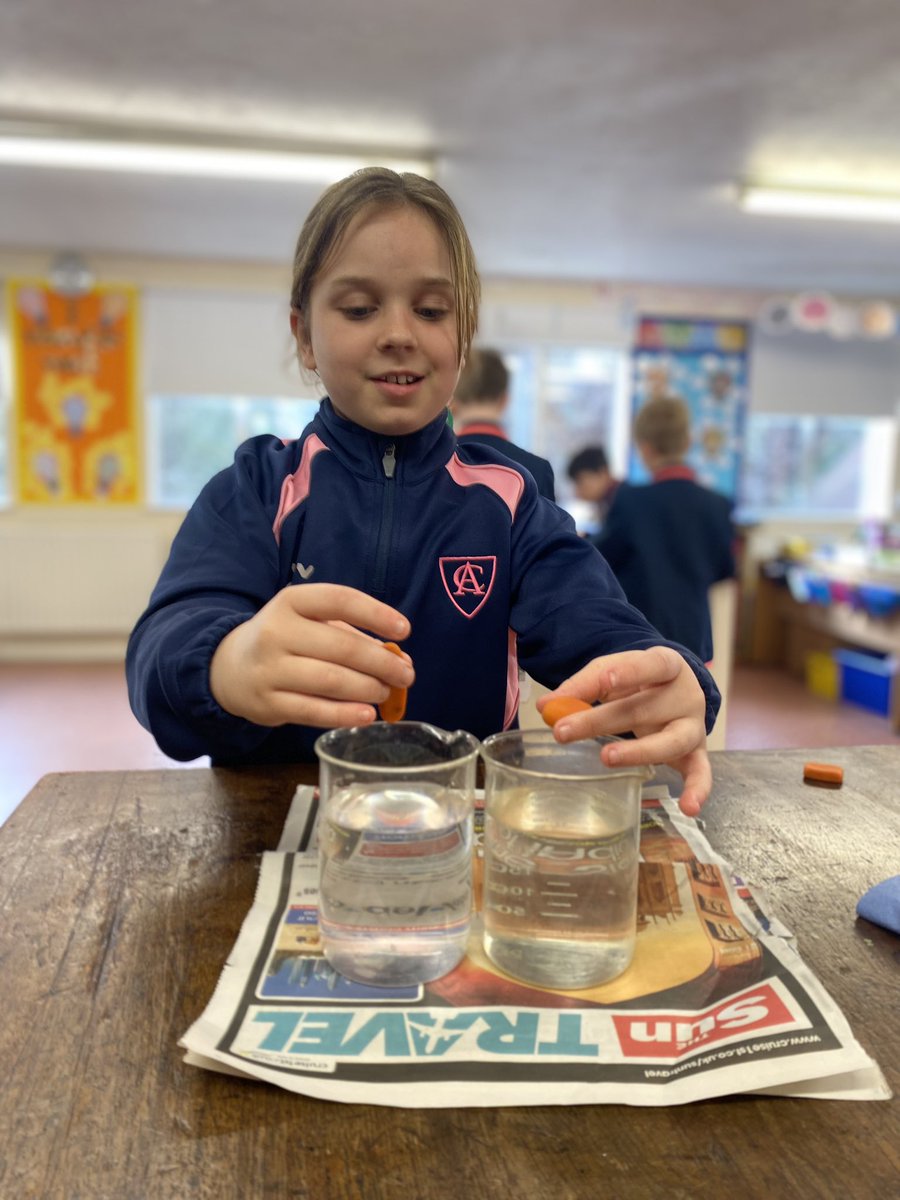 AlleynCourtSci's tweet photo. Year 5 have been testing water resistance on different shaped objects this week. They designed their investigation before testing out their predictions #AlleynCourtScience https://t.co/bjgwOC7LtR
