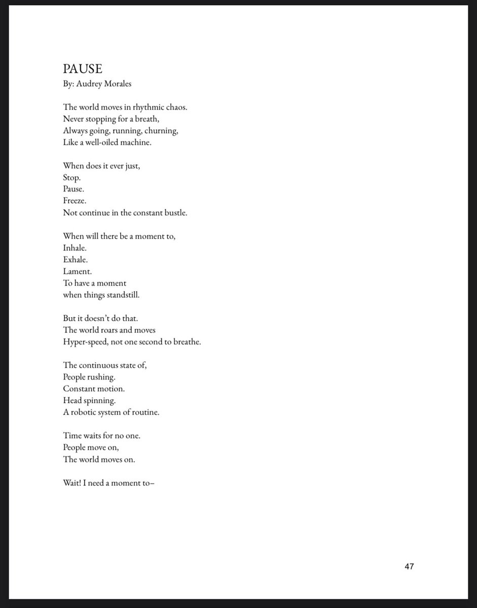 My poem “Pause” is now published in <a href="/ghostlightlit/">Ghost Light Lit</a> first issue: Grief Machine! Thank you for having me as a contributor! 🤍🩶🖤