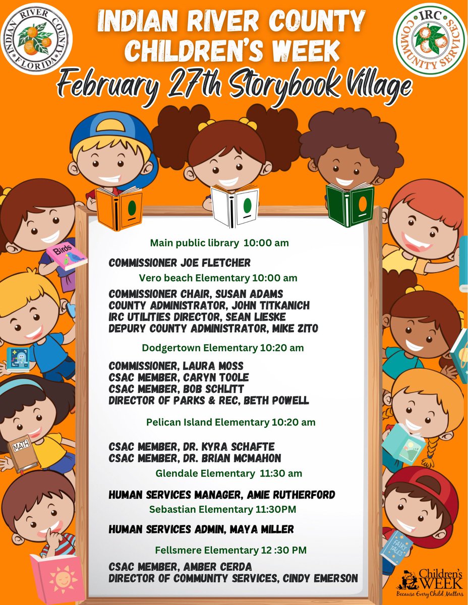 Day 2 of Children's Week 2024 @ircgov Community Services is proud to announce the successful launch of its Storybook Village initiative as part of its inaugural participation in Children's Week Florida. Thank you @PreK4meSDIRC @IRCSchools