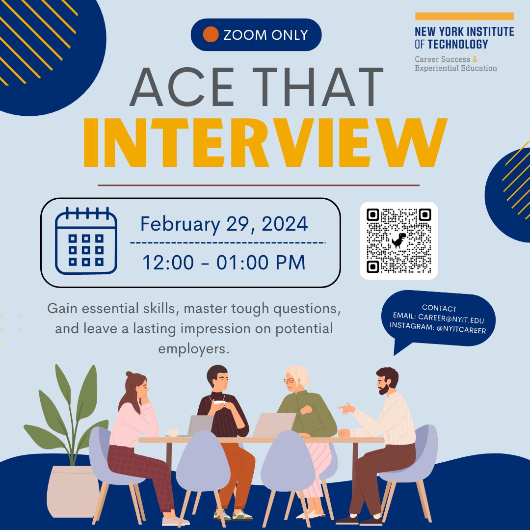 Let's help you master the art of interviewing. Join us this Thursday to improve your interview skills and leave a lasting mark on employers. 
#Interviewtips