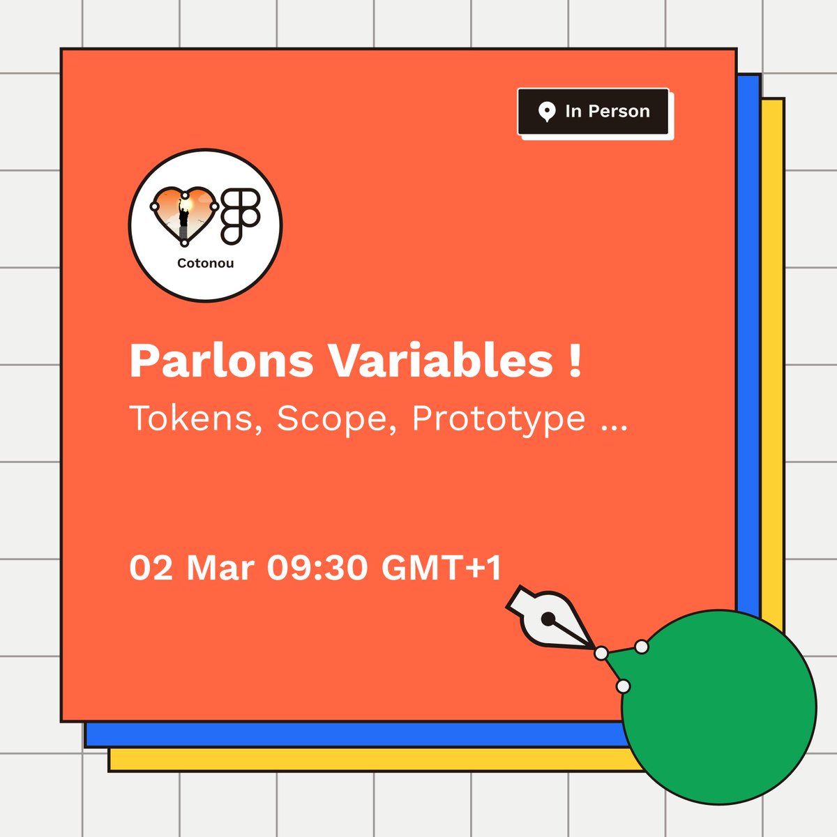 Rejoignez-nous pour la suite de notre session immersive dédiée au prototypage avec les Variables sur Figma.

🗓️ 02 Mars 2024, à 9:30

🗺️ SCOP, Cotonou

⏺️ Type : Hybrid (Place en présentiel et en ligne)

Sur inscription: friends.figma.com/e/m4ug2p/

#friendsoffigma #figma #fofcotonou