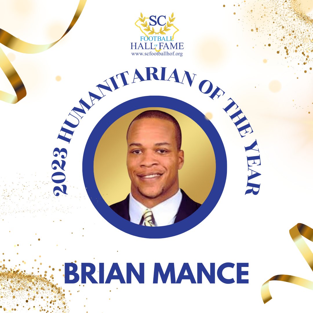🚨 Special Announcement 🚨
We are proud to announce that <a href="/briankmance/">Brian K. Mance</a> is our 2023 Humanitarian of the Year! #SCFHOF23 #beabridgebuilder #HOY23
Press Release: scfootballhof.org