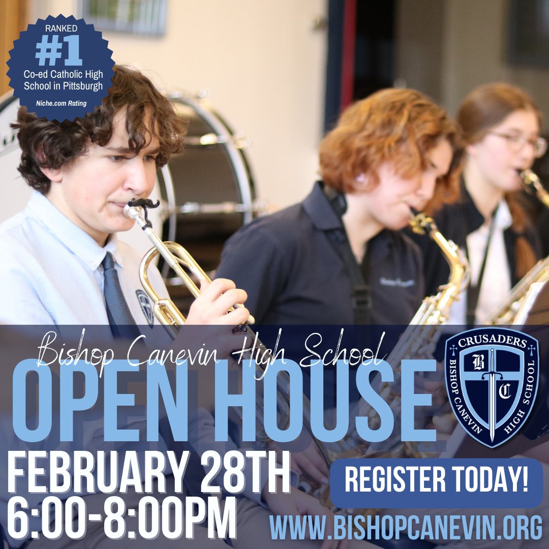 Swing by Bishop Canevin TONIGHT between 6-8pm to explore our exciting campus life and mingle with our incredible community. Discover firsthand what sets us apart as the #1 Catholic Co-ed High School in Pittsburgh! Register here: bishopcanevin.org Walk-ins are welcome!