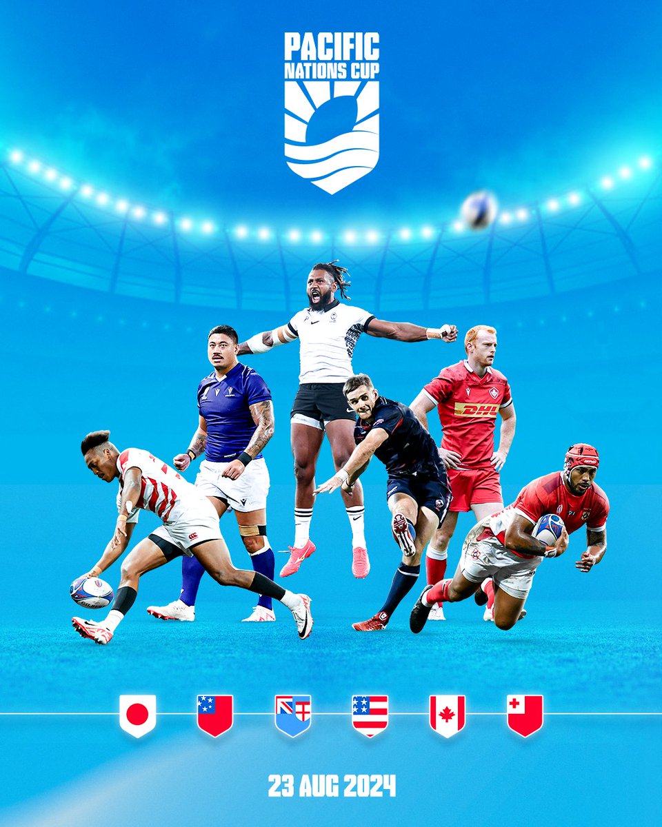 worldrugbymedia's tweet photo. World Rugby has today unveiled the vibrant new brand, format and fixtures for the reimagined Pacific Nations Cup, a six-team annual competition featuring Canada, Fiji, Japan, Samoa, Tonga, and USA.

#PacificNationsCup

https://t.co/JzlK42cW2f https://t.co/WA2w95Jisr
