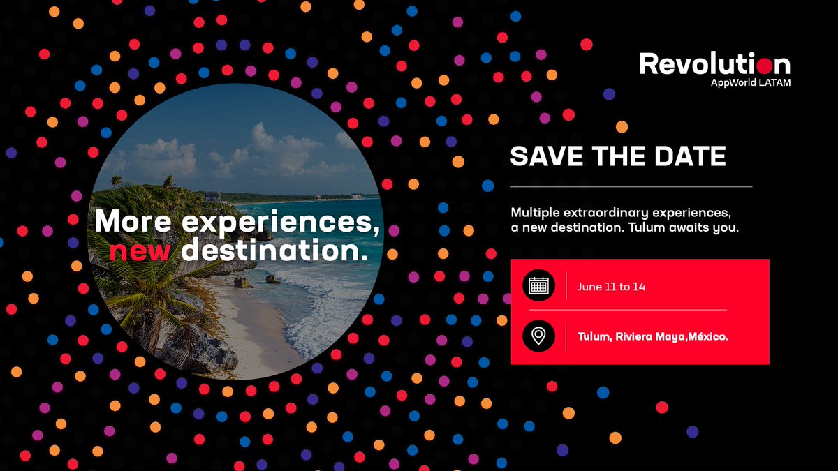GimeMLL's tweet photo. LATAM... New Destination, More Experiences! 💥

Save the Date | Revolution AppWorld LATAM

📆 11 a 14 de junio.
📍 Tulum, Riviera Maya,  México.

#F5Revolution2024 se acerca, ¿está listo? ✈️ 
 #AForceFor #LeadF5 #BeF5 #AppSec #Security #Cybersecurity #F5 https://t.co/FNnOZWwPJK