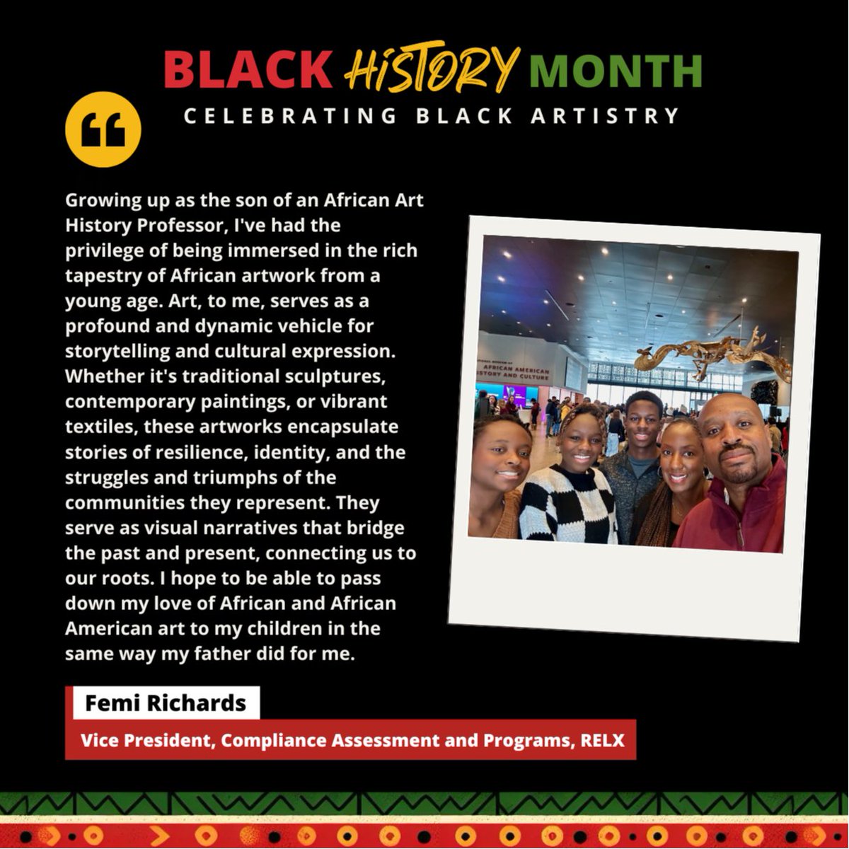 This #BlackHistoryMonth, we're celebrating Black artistry across RELX! Explore the inspiring talents and interests of our creative colleagues – from visual to performing arts: stories.relx.com/celebrating-bl…

#BHM <a href="/RELXHQ/">RELX</a> bit.ly/3UXa3ZY